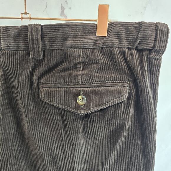 LL Bean Pants Mens 36 X 30 Brown Corduroy Chino Vintage Chocolate Comfort Waist - Picture 10 of 11